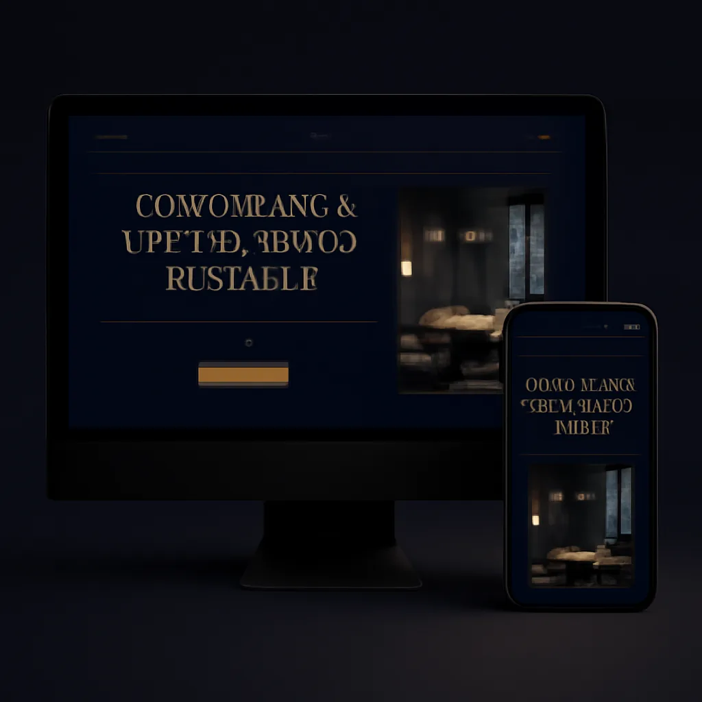 Coworking space and virtual office booking website mockup on desktop and mobile